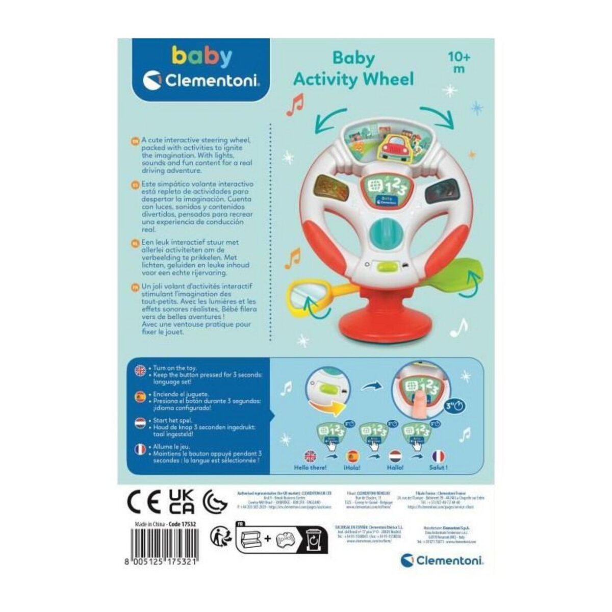 CLEMENTONI Volant Éducatif Clementoni interactif avec lumières LED