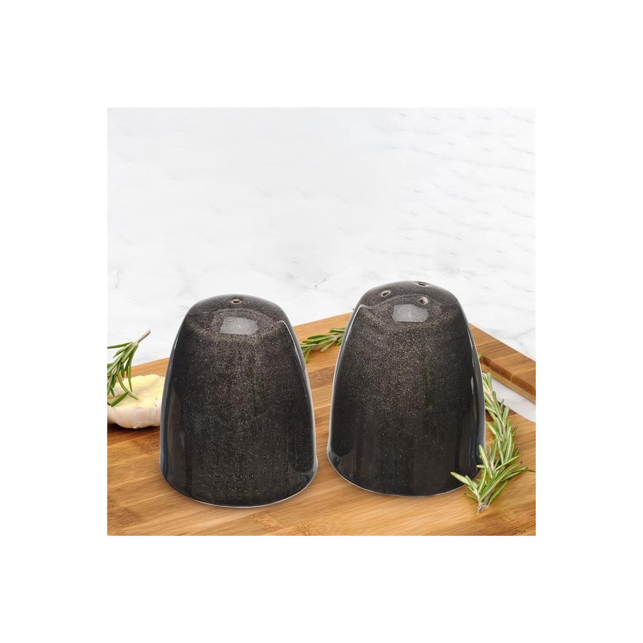 Voir la diapositive 3 : The Home Deco Factory Lot salière & poivrière  duo  10cm noir