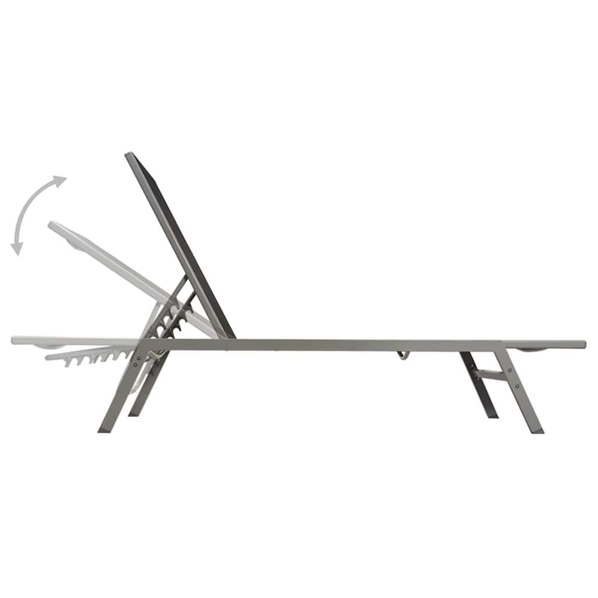 Voir la diapositive 5 : VIDAXL Chaise longue acier et textilene noir