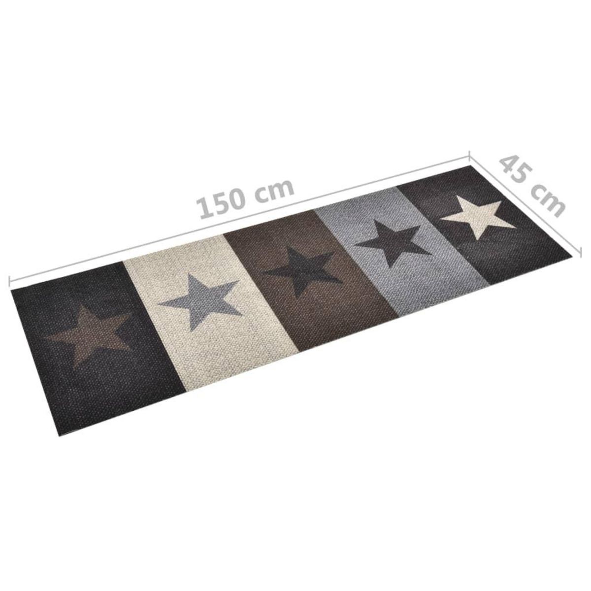 VIDAXL Tapis de sol de cuisine lavable Etoile 45x150 cm