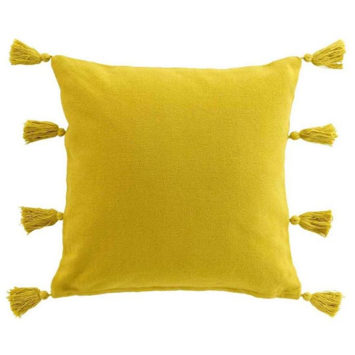 Paris Prix Coussin Déco à Pompons  Tasselina  45x45cm Jaune