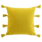 Paris Prix Coussin Déco à Pompons  Tasselina  45x45cm Jaune
