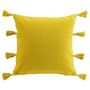 Voir la diapositive 1 : Paris Prix Coussin Déco à Pompons  Tasselina  45x45cm Jaune