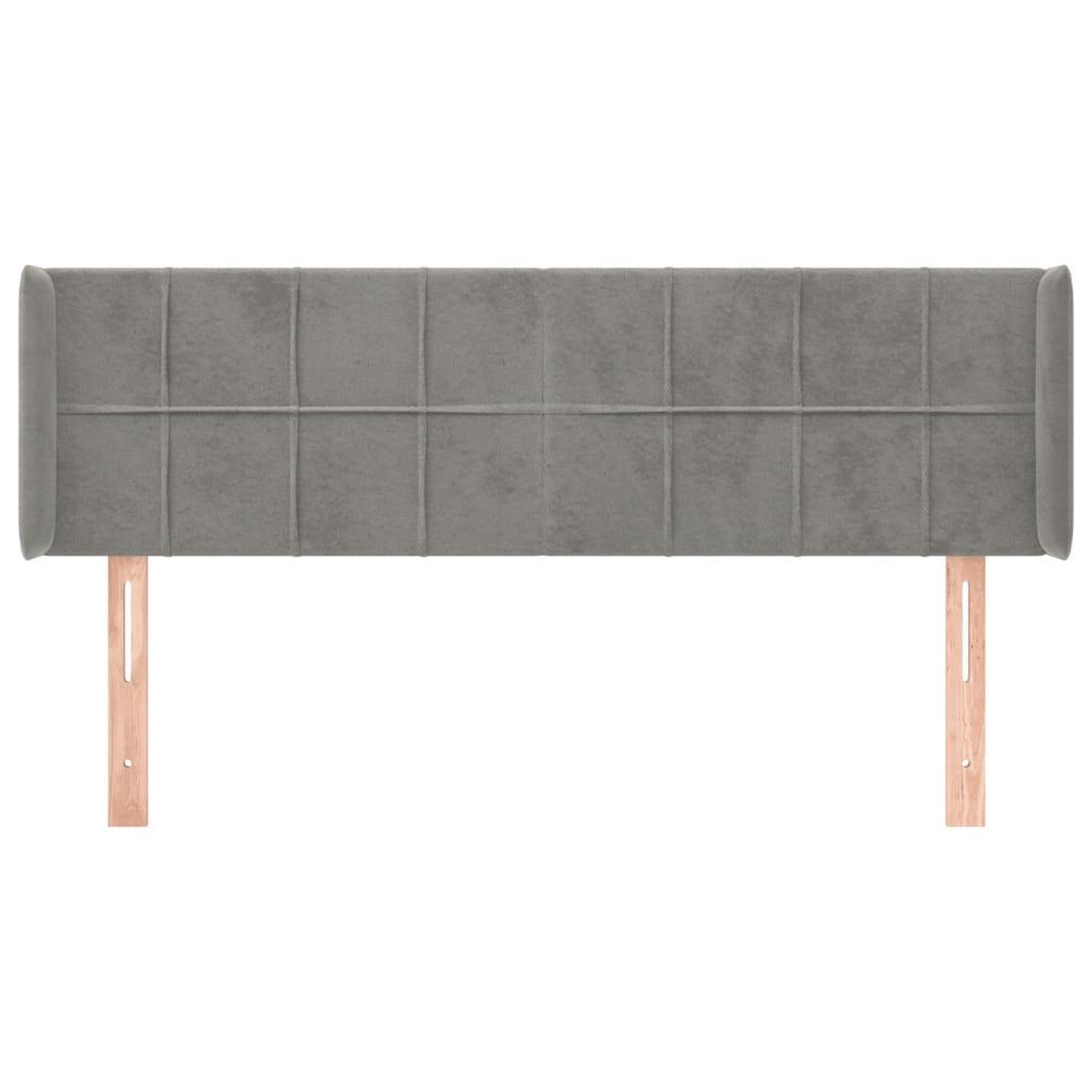 Voir la diapositive 3 : VIDAXL Tete de lit avec oreilles Gris clair 147x16x78/88 cm Velours