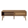 Voir la diapositive 4 : BEST MOBILIER Goto - table basse - effet bois et cannage - 1 tiroir et 1 niche - 110 cm