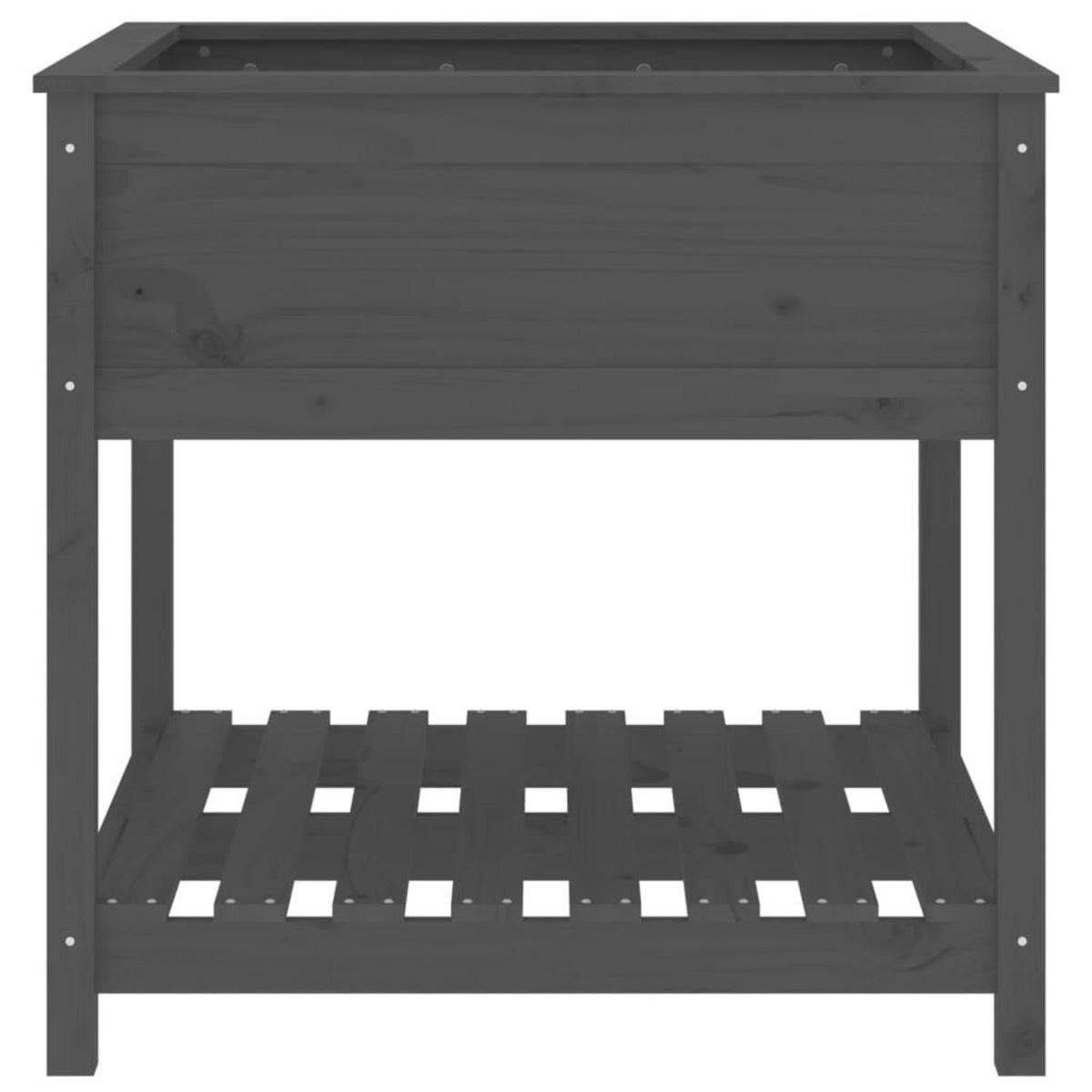 VIDAXL Jardiniere avec etagere Gris 82,5x82,5x81 cm Bois massif de pin