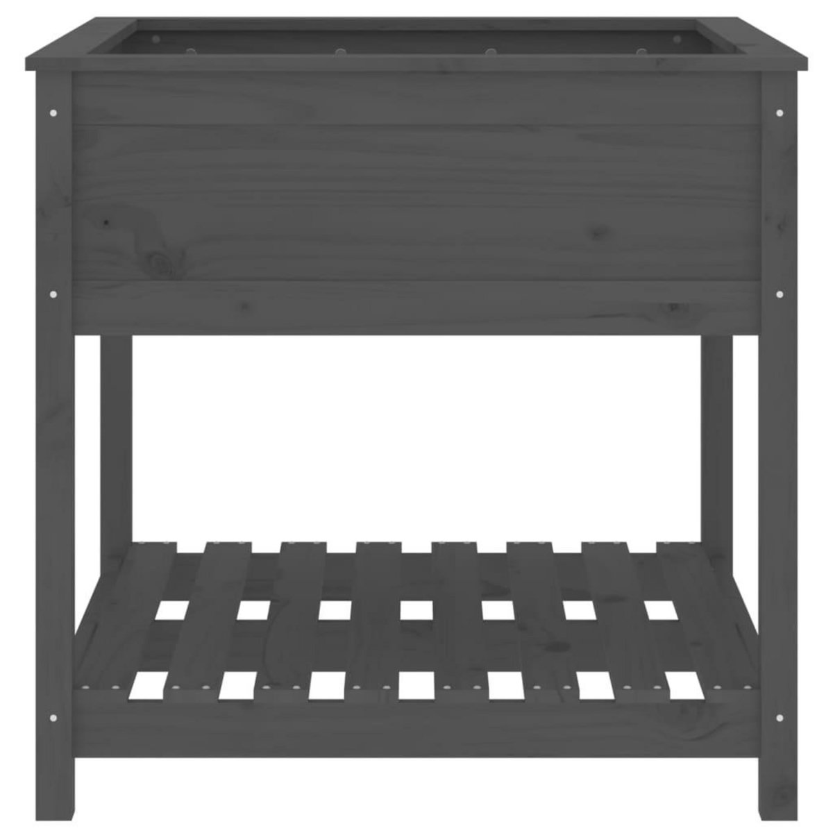 VIDAXL Jardiniere avec etagere Gris 82,5x82,5x81 cm Bois massif de pin