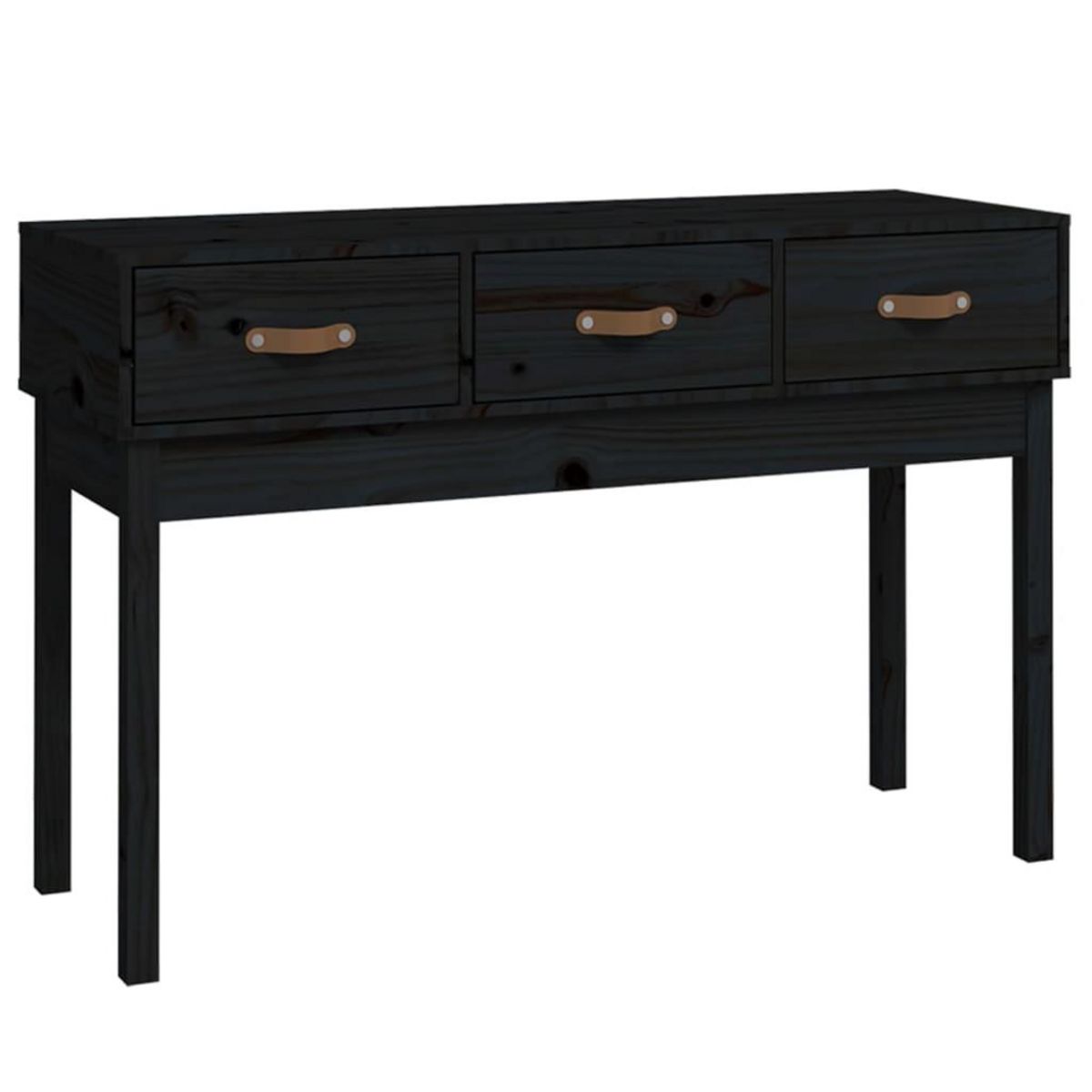 VIDAXL Table console Noir 114x40x75 cm Bois massif de pin