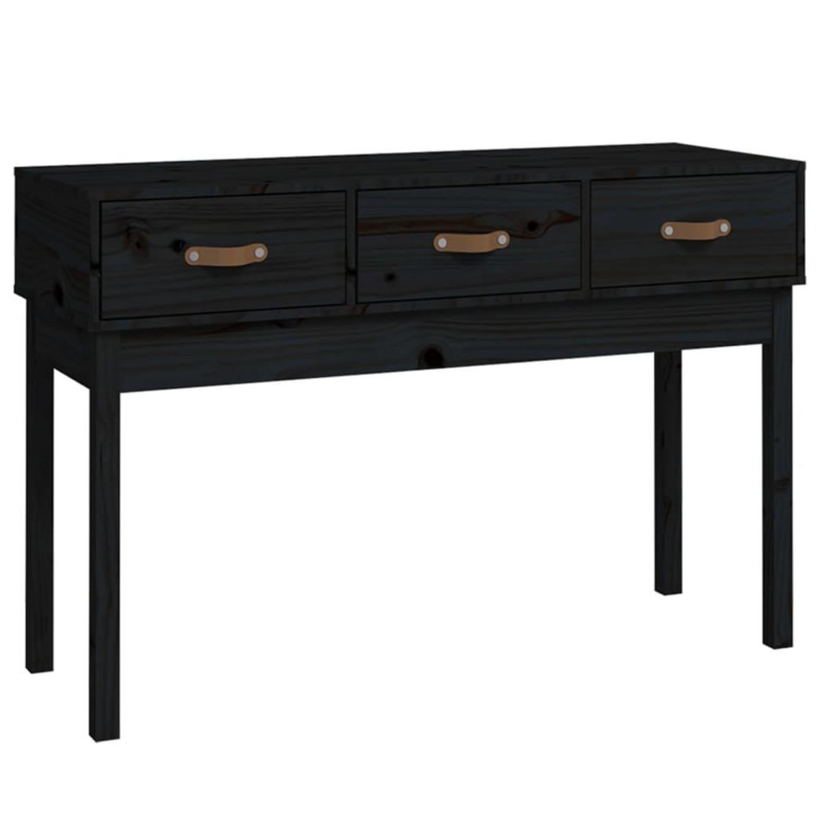 VIDAXL Table console Noir 114x40x75 cm Bois massif de pin