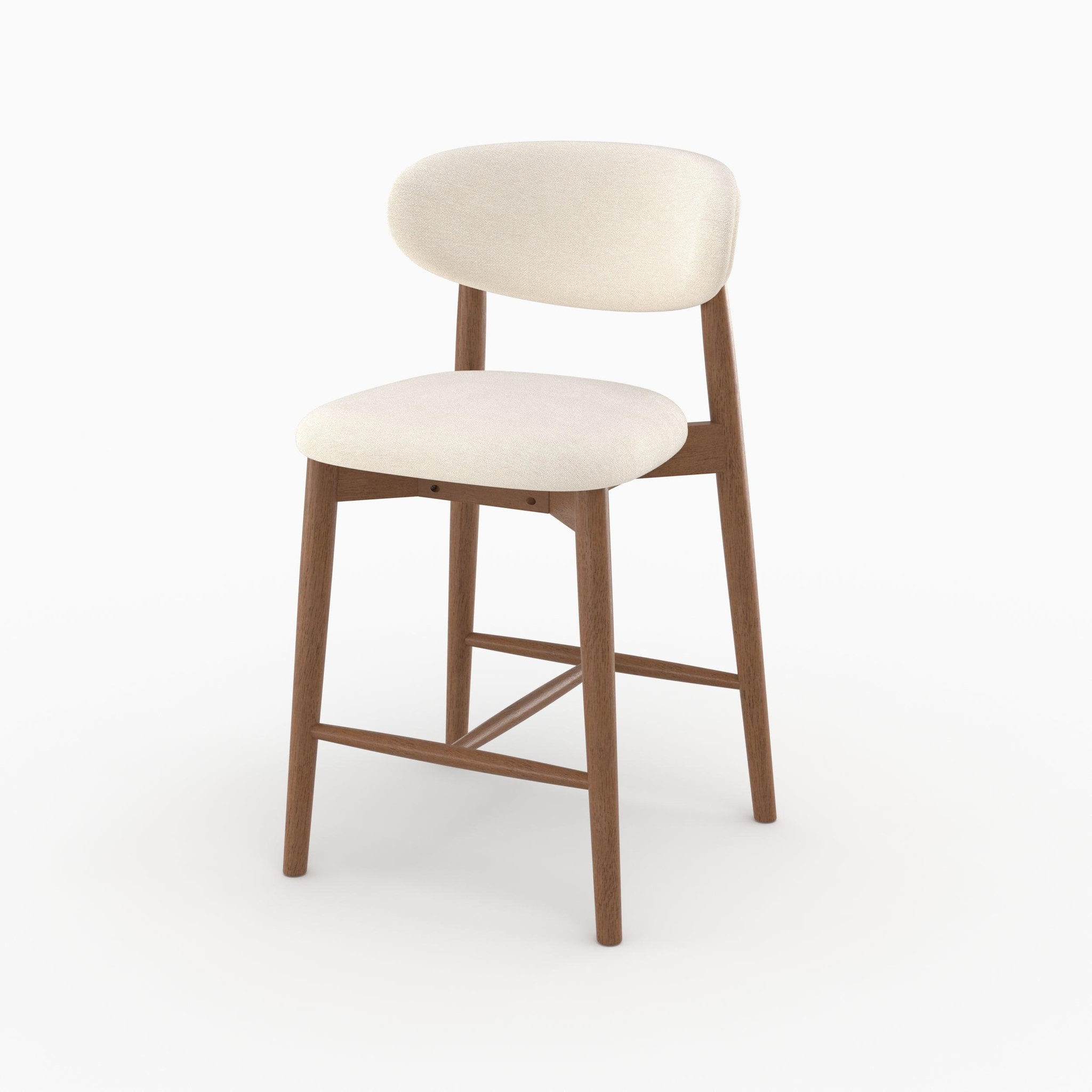 Voir la diapositive 6 : MAISON PAVANE Lot de 2 chaises pour ilot central 64,5 cm en tissu beige-yuna