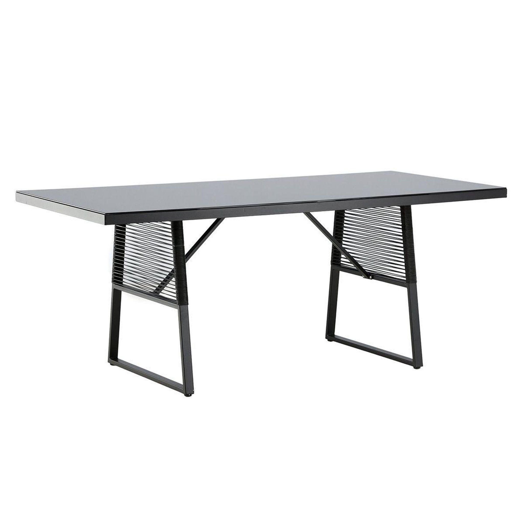 Paris Prix Table de jardin en verre  dallas  193cm noir