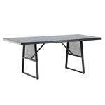 Paris Prix Table de Jardin en Verre  Dallas  193cm Noir