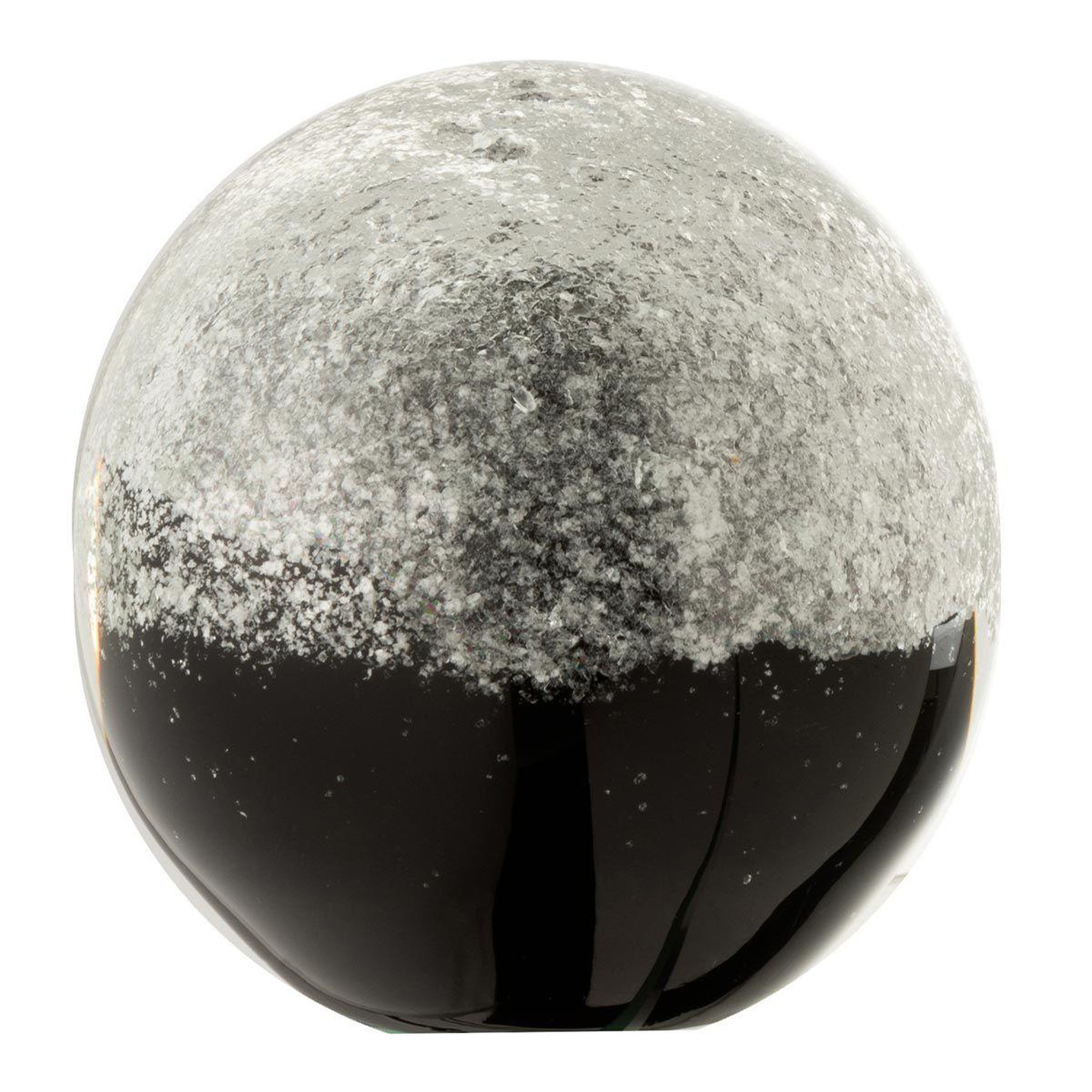 J-LINE Presse-papier en verre  couches  9cm noir & argent
