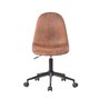  Chaise de bureau simple marron, cuir vieilli marron, tissu microfibre, réglable en hauteur, pivotant à 360°, roulettes omnidirectionnelles, 44*54*81-91cm