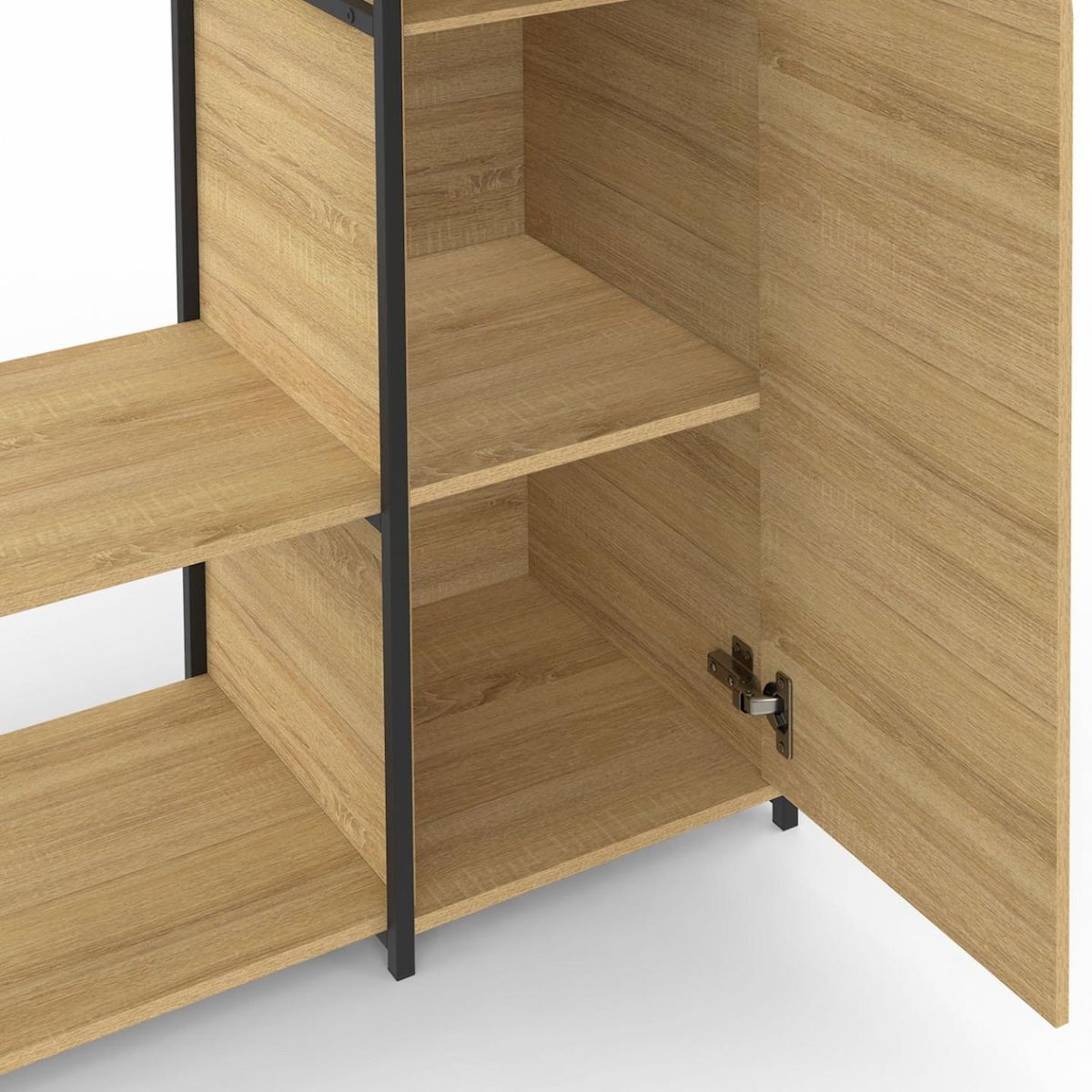 ID MARKET Dressing penderie étagères avec porte L. 90 cm DETROIT design industriel