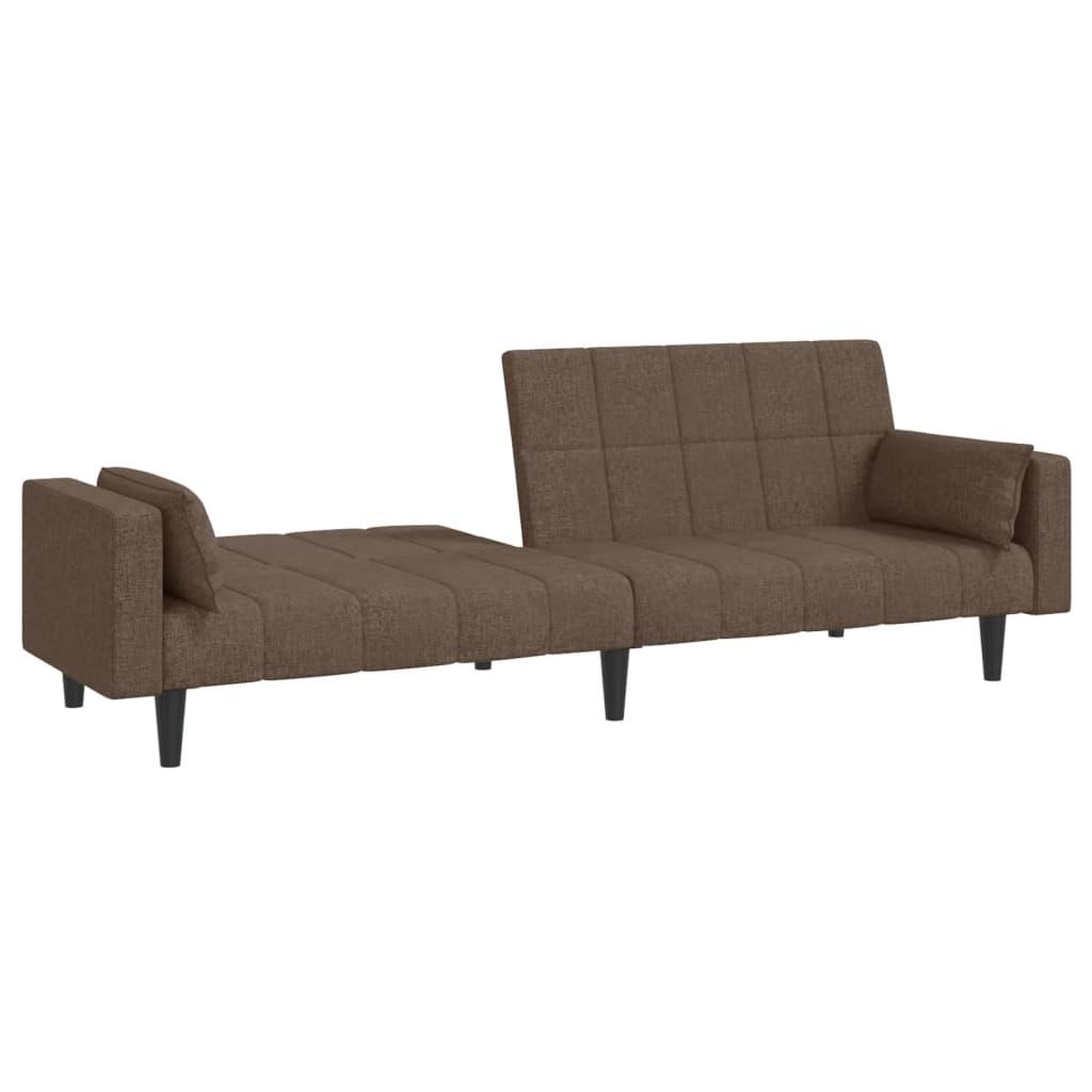 Voir la diapositive 4 : VIDAXL Canape-lit a 2 places avec deux oreillers taupe tissu
