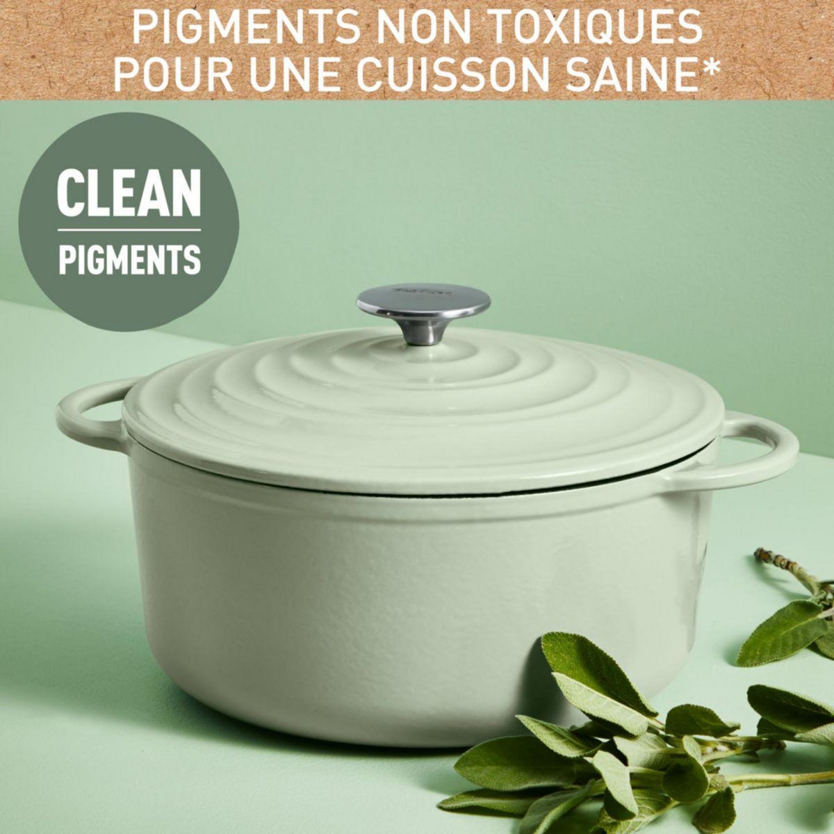 TEFAL Cocotte Fonte LOV sauteuse 28cm vert