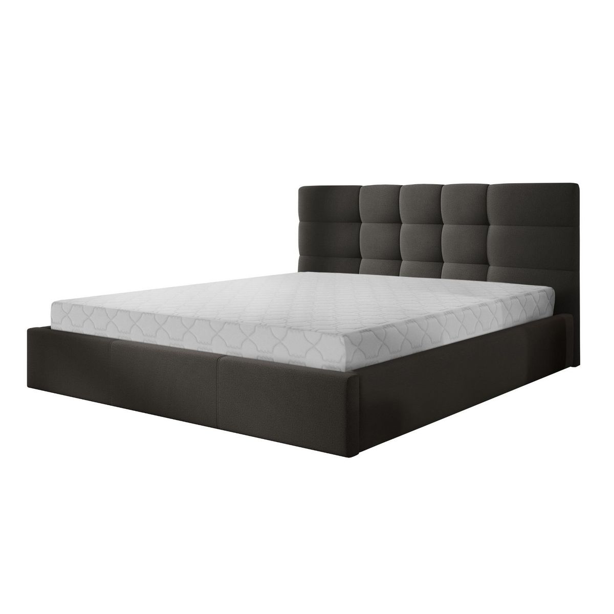 BEST MOBILIER Mael - lit coffre - 180x200 - en tissu - sommier inclus