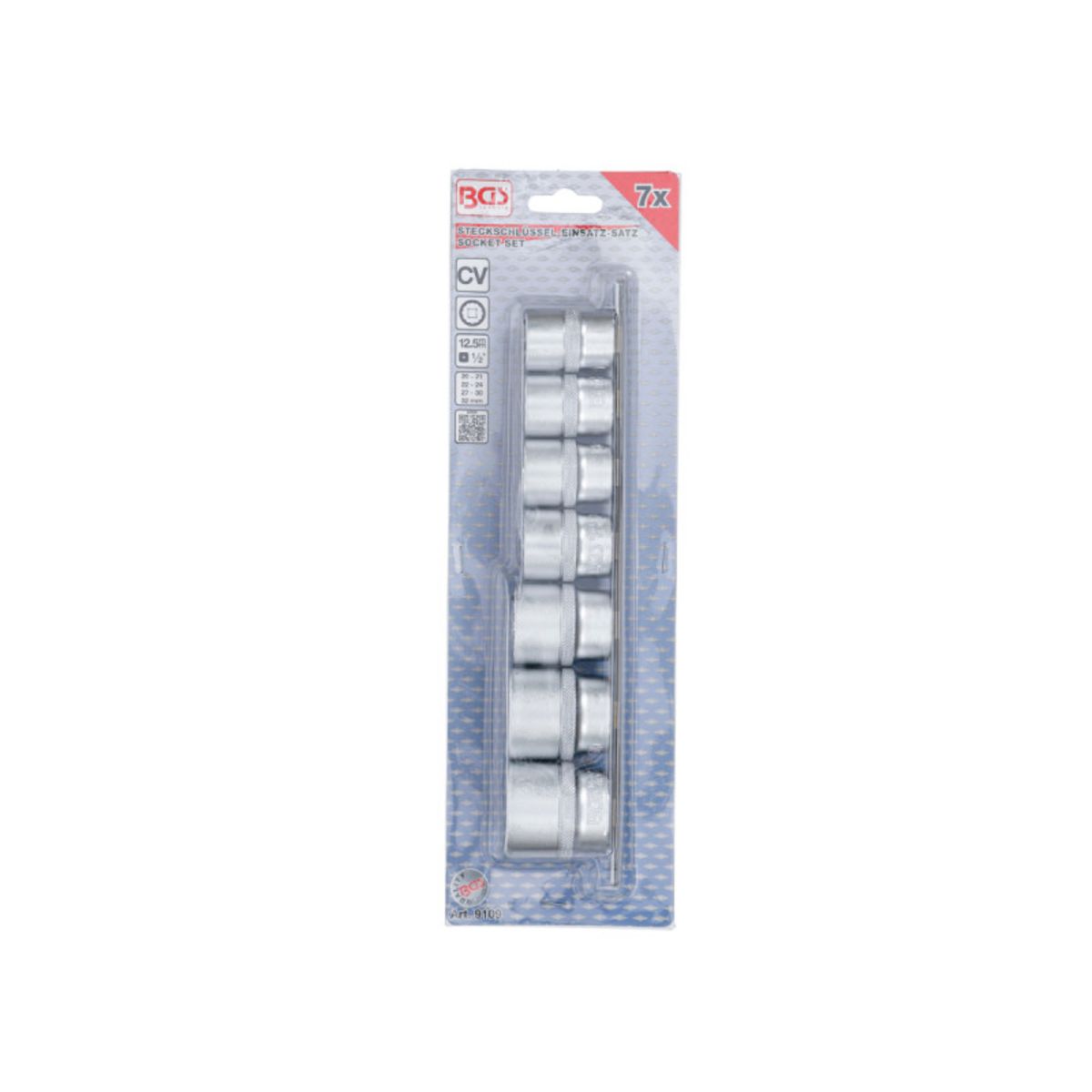  Jeu de douilles douze pans BGS TECHNIC - 12,5 mm - 7 pcs - 9109
