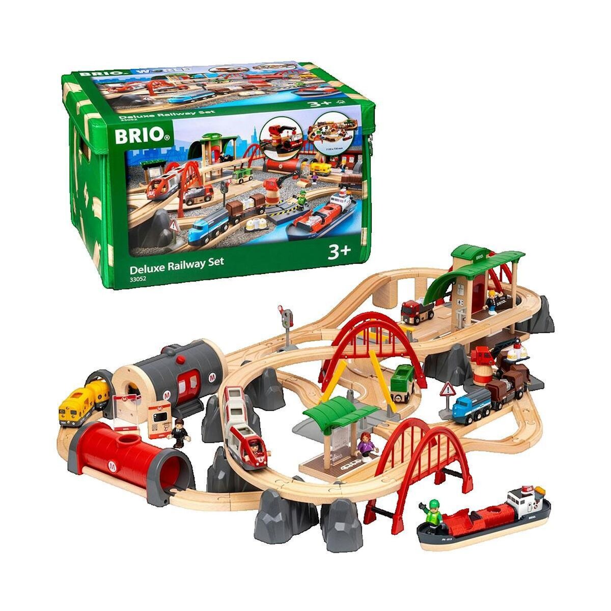 Brio Circuit de train Brio Deluxe en bois, 87 pièces