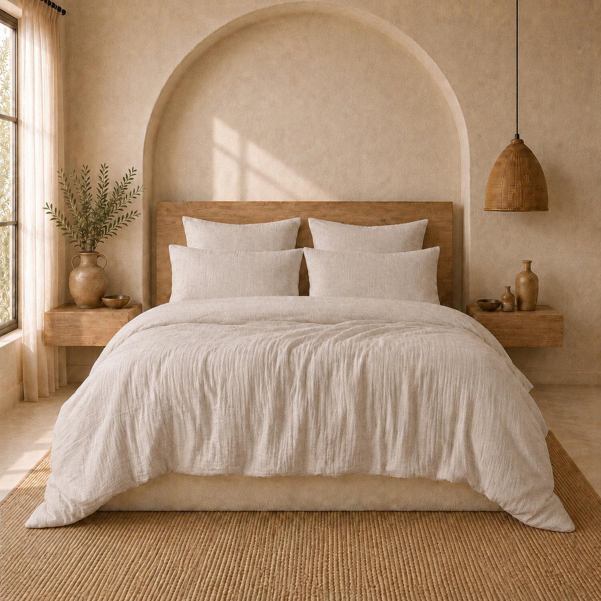 Voir la diapositive 1 : Les Ateliers du Linge Parure de couette 100% gaze de coton lavé