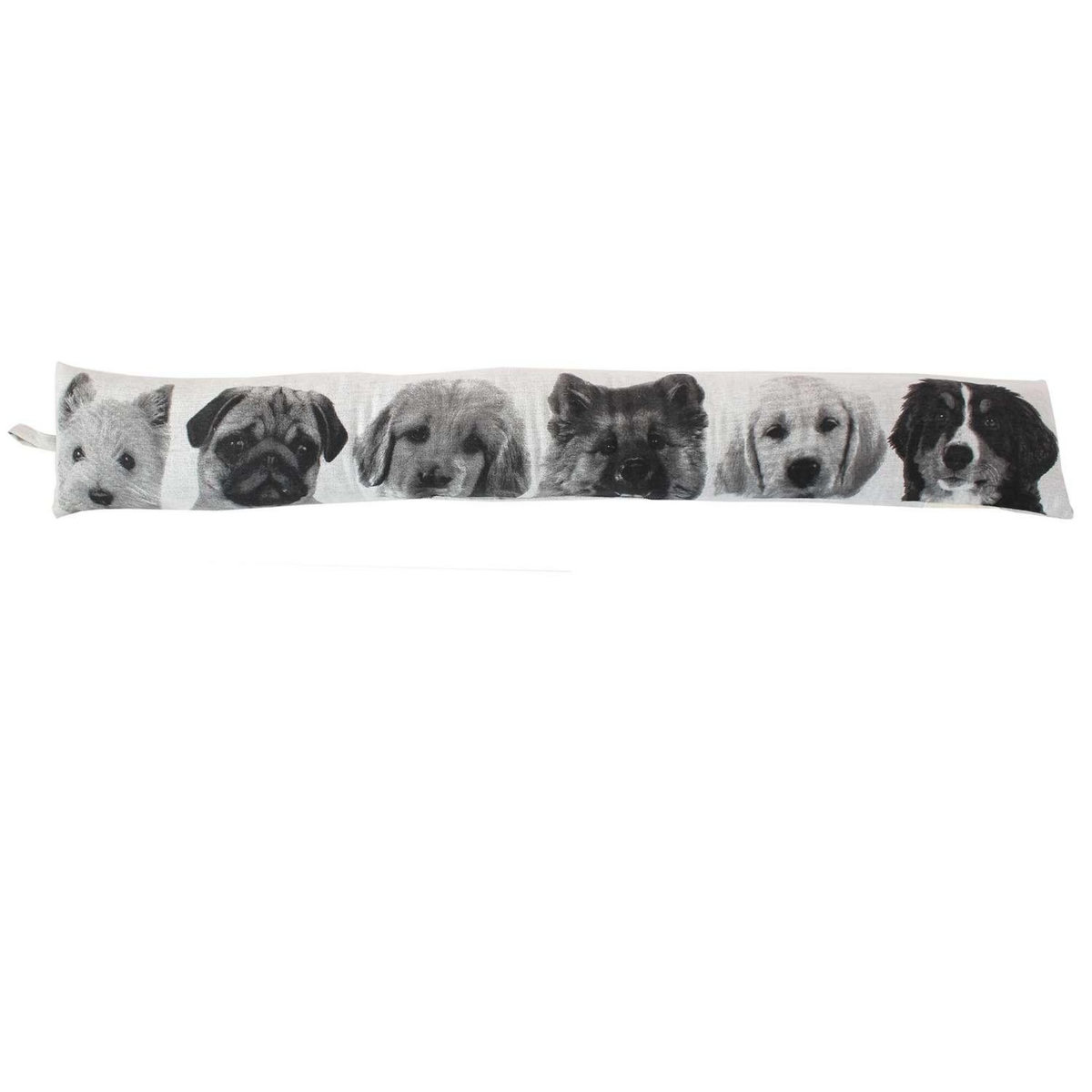 TOILINUX Boudin de porte imprimé chiens - 90 x 15 cm - Noir et blanc
