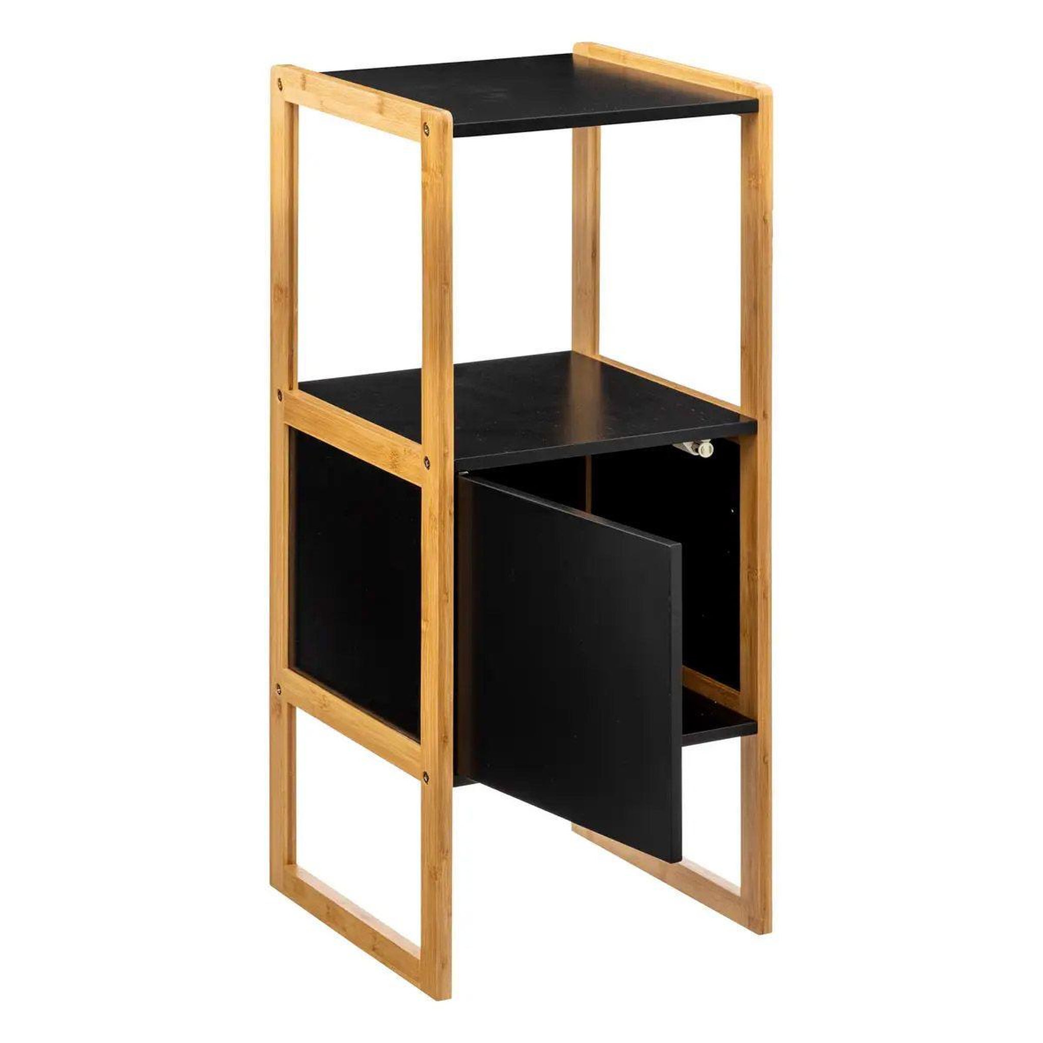 Voir la diapositive 2 : FIVE Meuble bas 1 porte  natureo  80cm noir