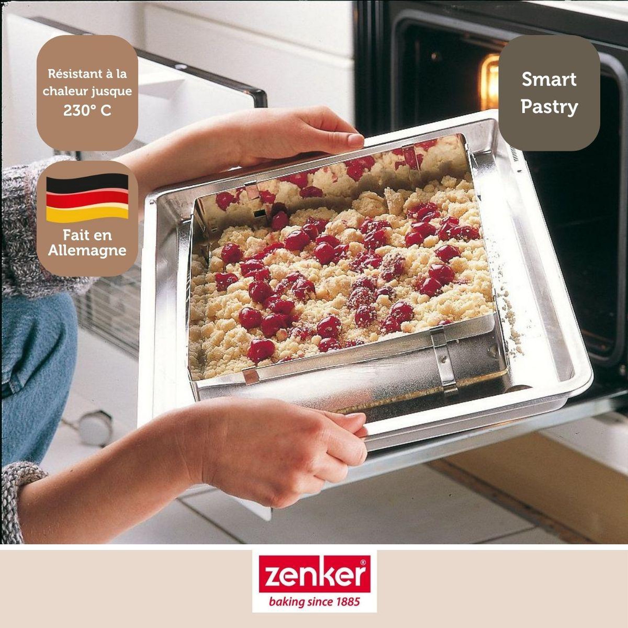 Voir la diapositive 2 : ZENKER Cadre à gâteau réglable 27 à 52 cm zenker smart pastry