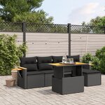 VIDAXL Salon de jardin 6 pcs avec coussins noir resine tressee