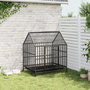 Voir la diapositive 3 : VIDAXL Cage pour chien avec roues noir gris acier galvanise