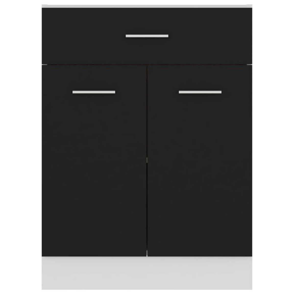 VIDAXL Armoire de plancher a tiroir Noir 60x46x81,5 cm Bois ingenierie