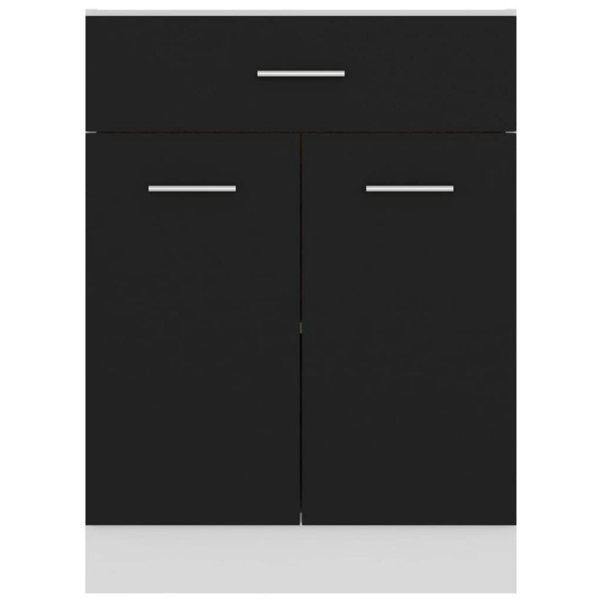 VIDAXL Armoire de plancher a tiroir Noir 60x46x81,5 cm Bois ingenierie