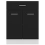 Voir la diapositive 5 : VIDAXL Armoire de plancher a tiroir Noir 60x46x81,5 cm Bois ingenierie