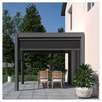 OMBREA Pergola bioclimatique - Autoportante - Aluminium  Anthracite - 3X3m OMBREA