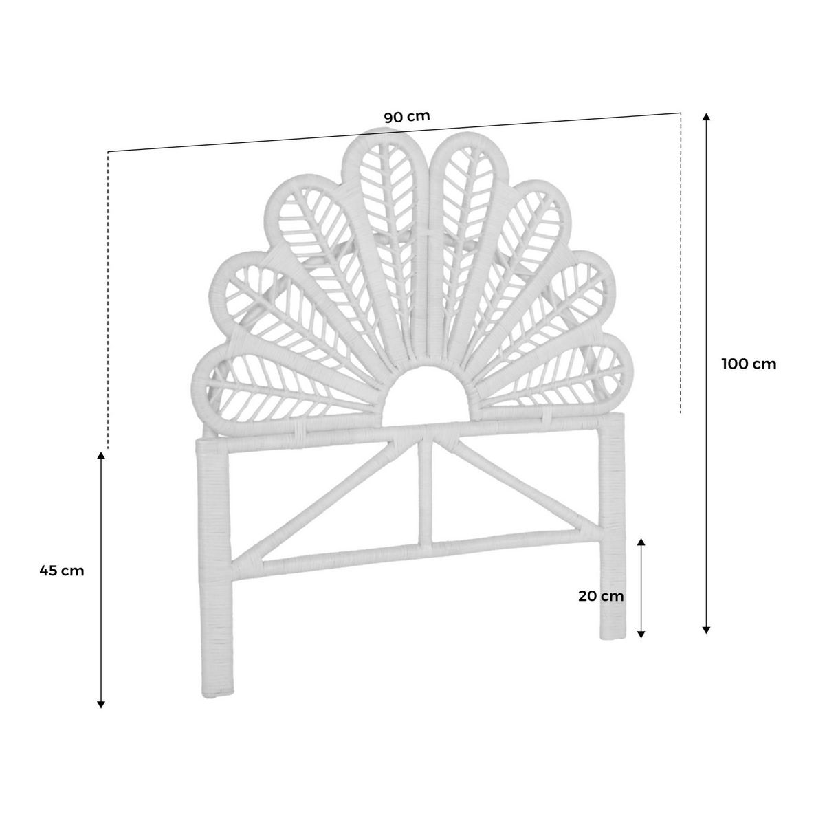 SWEEEK Tête de lit en rotin naturel, Anggun