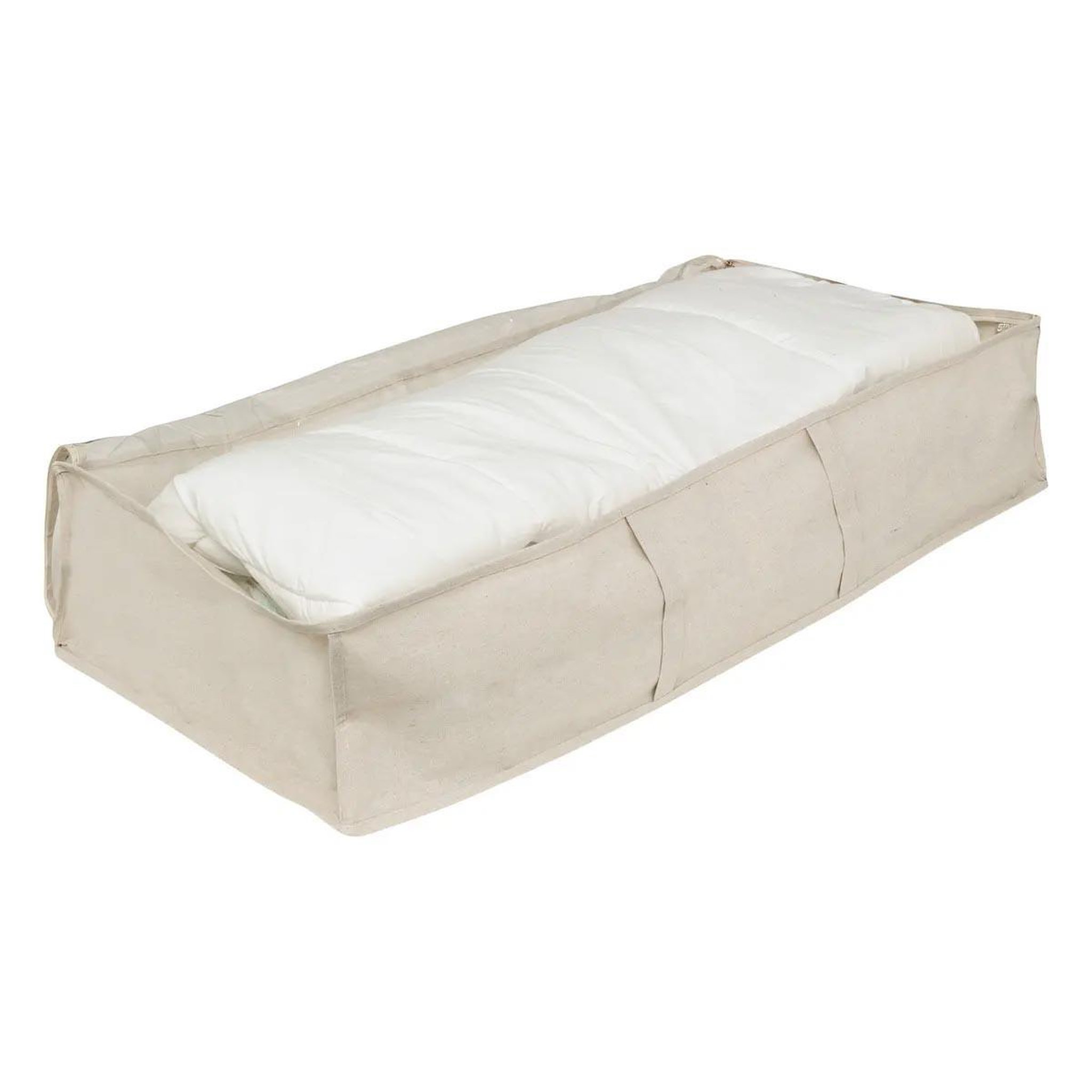 Voir la diapositive 2 : FIVE Housse de rangement dessous de lit  dressy  100cm beige