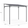 Voir la diapositive 4 : ID MARKET Pergola adossée 4 pieds 2,3 x 2,4 M tonnelle de jardin en acier avec toile gris anthracite