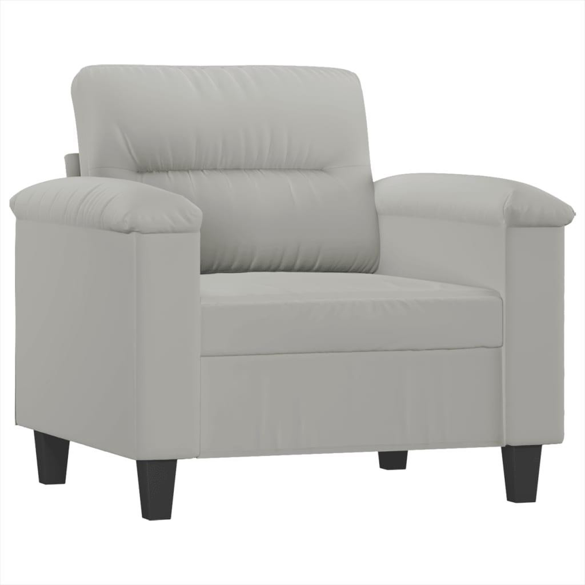 Voir la diapositive 3 : VIDAXL Ensemble de canapes 3 pcs coussins gris clair tissu microfibre
