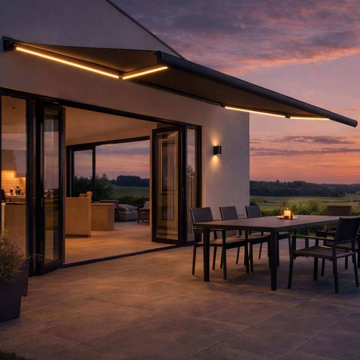 CONCEPT USINE Store banne LED motorisé 4 x 3 m gris CETO