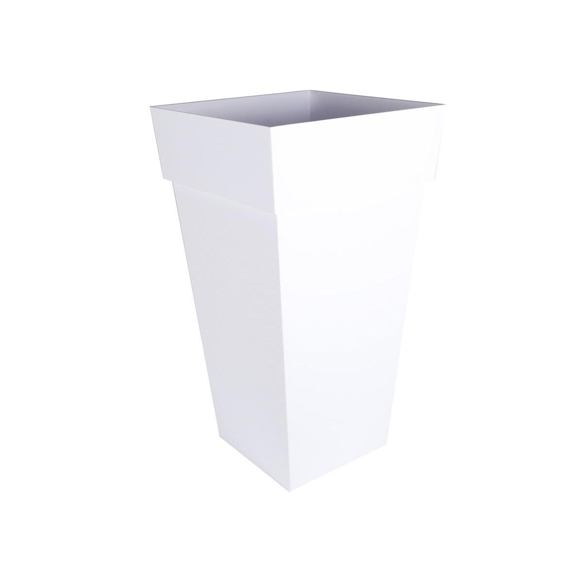 Eda Pot de fleur carré Toscane 43 x H.80 cm - Blanc - Eda