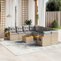 Voir la diapositive 1 : VIDAXL Salon de jardin avec coussins 9 pcs beige resine tressee