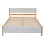 Voir la diapositive 1 : MERAX Lit 2 places 140x200cm bois et mdf coloris blanc+naturel