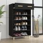 Voir la diapositive 3 : VIDAXL Armoire a chaussures Noir 60x35x105 cm Bois d'ingenierie