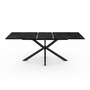 Voir la diapositive 3 : ID MARKET Table à manger extensible rectangle ALIX 6-10 personnes pied araignée noir et plateau effet marbre noir ALASKA 160-200 cm