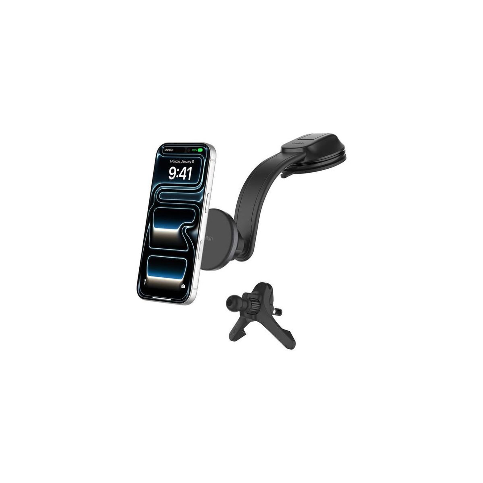 Voir la diapositive 2 : Belkin Support smartphone 15w noir magnetique avec support