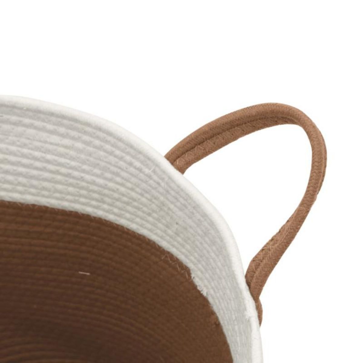 VIDAXL Panier de rangement marron et blanc Ø40x35 cm coton