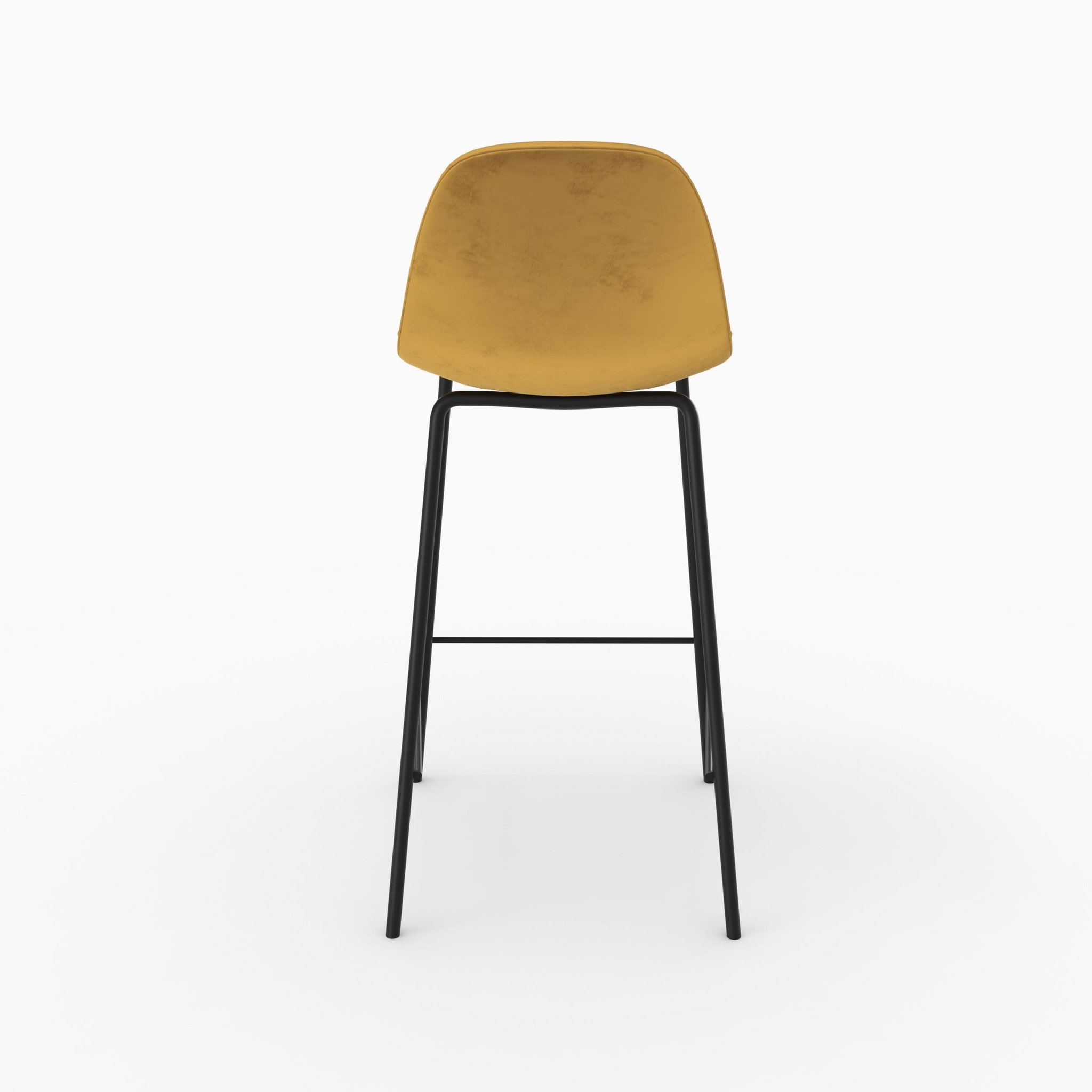 Voir la diapositive 6 : MAISON PAVANE Chaise pour îlot central en velours jaune 65 cm-henrik