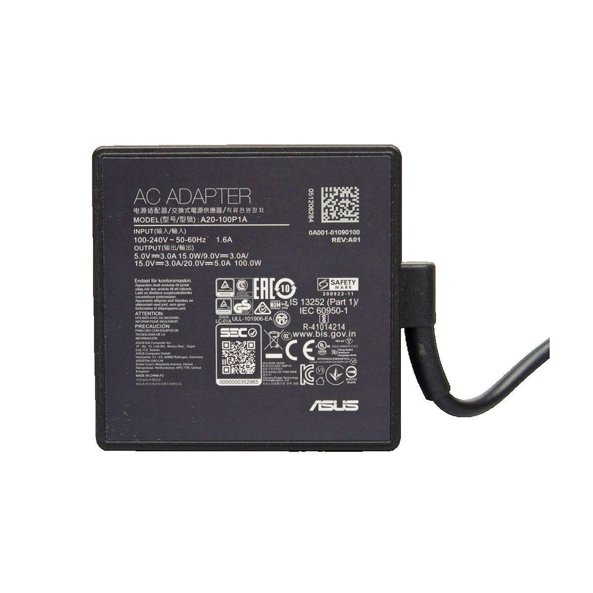 ASUS Chargeur PC Asus 0A001-01090100 100 W USB-C Noir