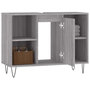 Voir la diapositive 4 : VIDAXL Armoire salle de bain sonoma gris 80x33x60 cm bois d'ingenierie