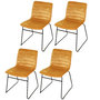 Voir la diapositive 1 : TOILINUX Lot de 4 Chaises de table design velours Brooklyn